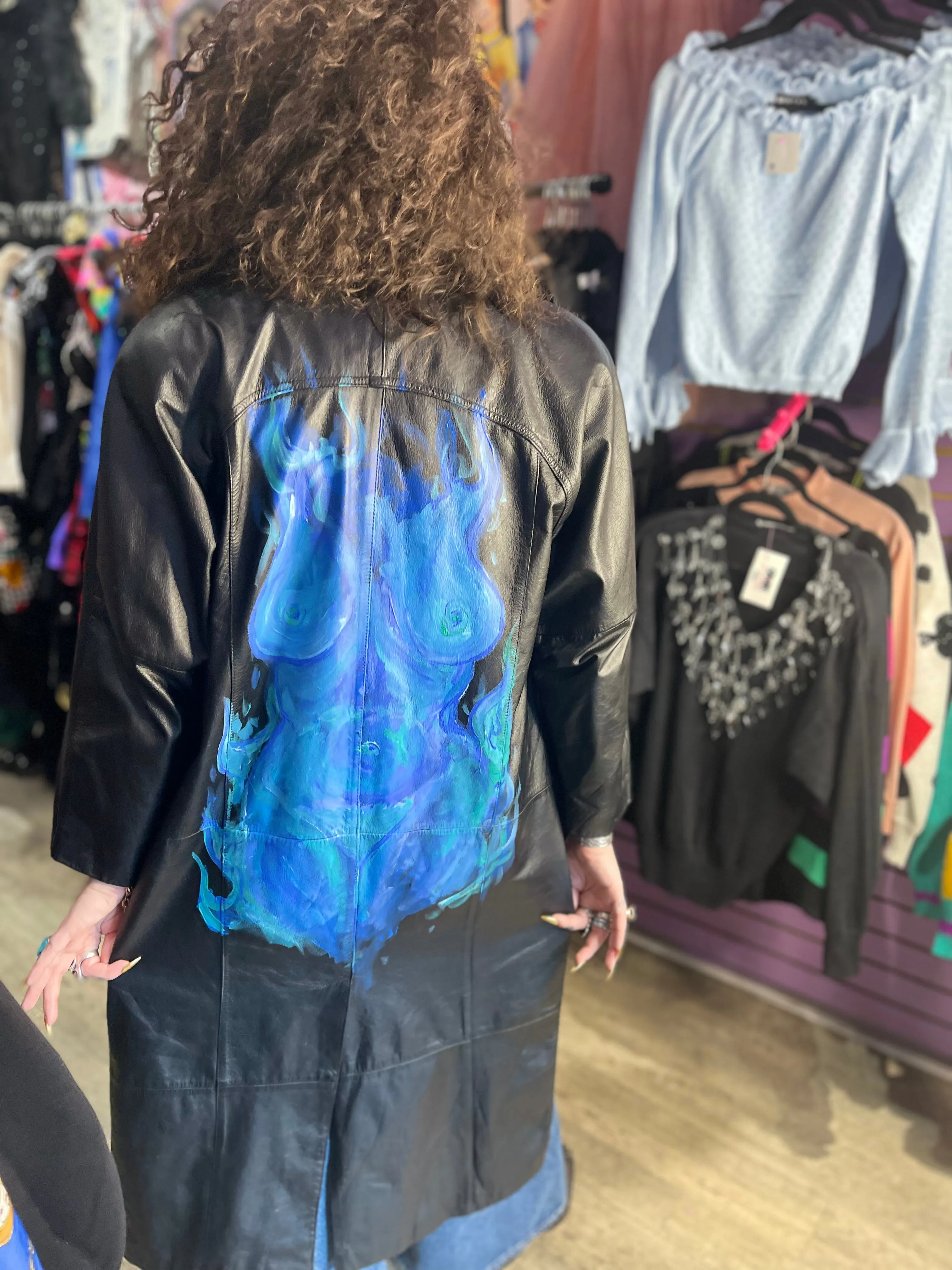 Vintage 90s Custom Made Leather Trench Coat