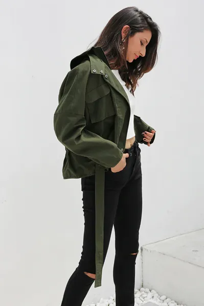 Women's Autumn Casual Sash Basic Jacket