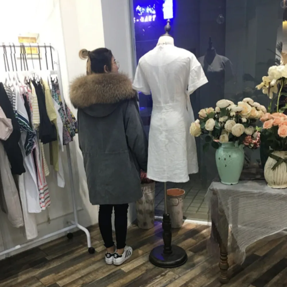 Women's Winter Casual Long Warm Coat With Raccoon Fur