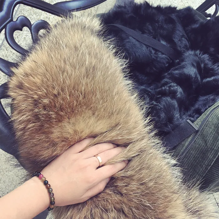Women's Winter Casual Long Warm Coat With Raccoon Fur