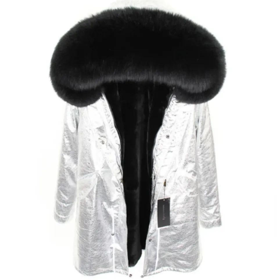 Women's Winter Casual Long Warm Slim Thick Parka With Fox Fur