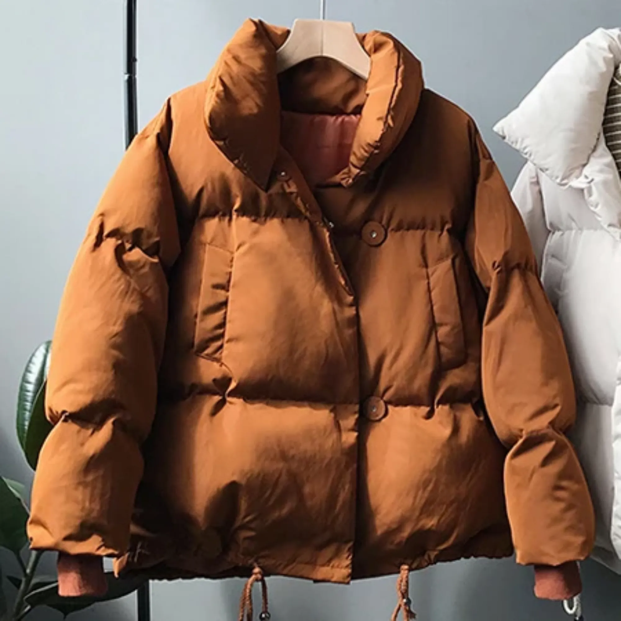 Women's Winter Casual Loose Warm Parka With Buttons