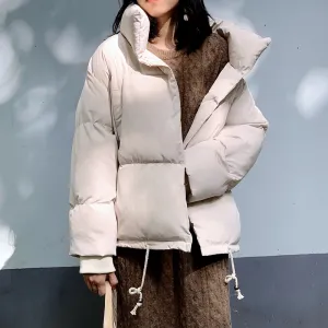 Women's Winter Casual Loose Warm Parka With Buttons