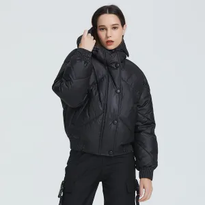 Women's Winter Casual Polyester Short Parka With Pockets