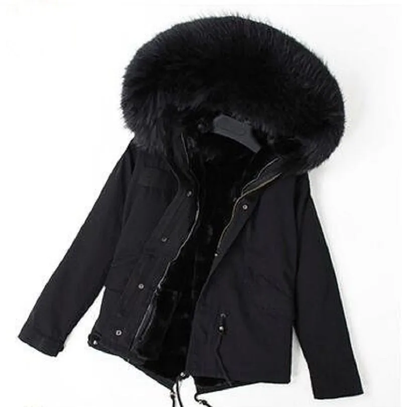 Women's Winter Casual Short Slim Parka With Raccoon Fur