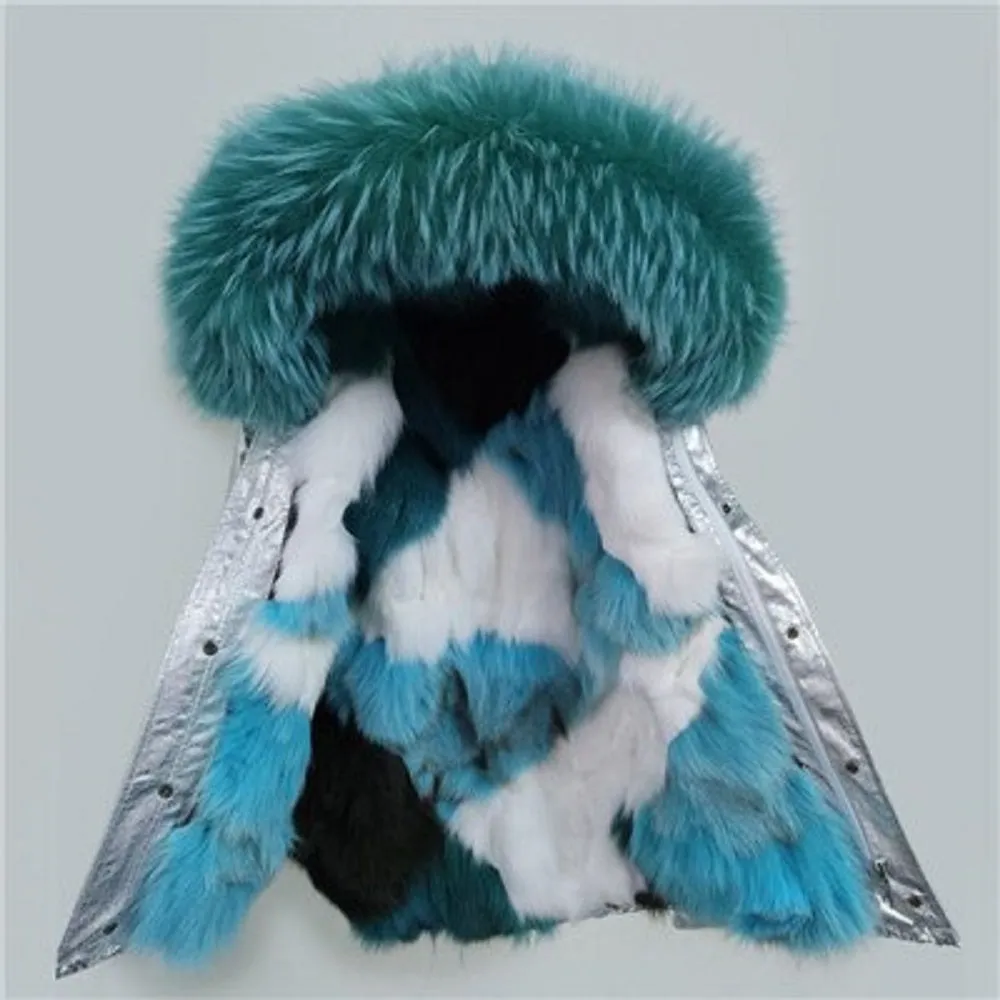 Women's Winter Casual Short Thick Warm Parka With Raccoon Fur