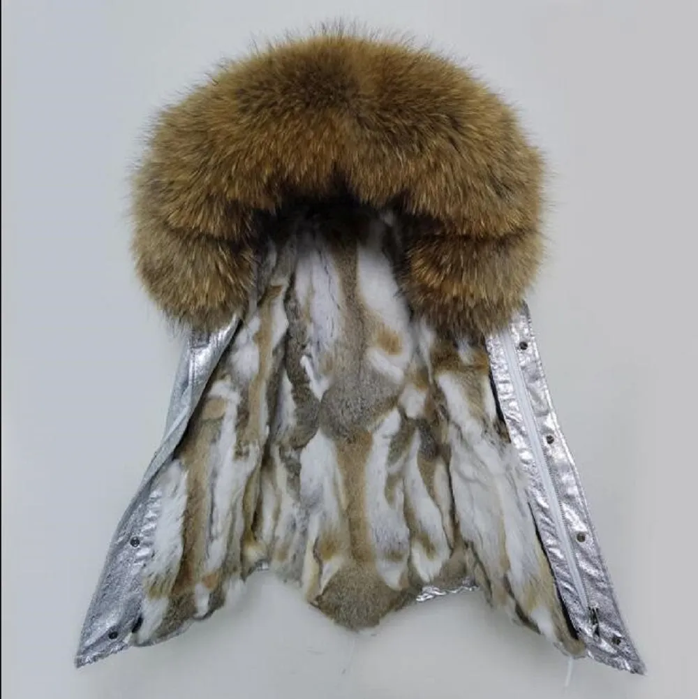 Women's Winter Casual Short Thick Warm Parka With Raccoon Fur