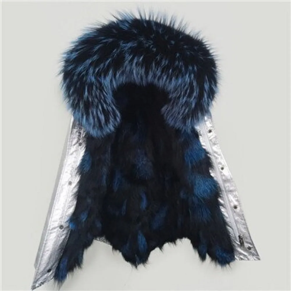 Women's Winter Casual Short Thick Warm Parka With Raccoon Fur
