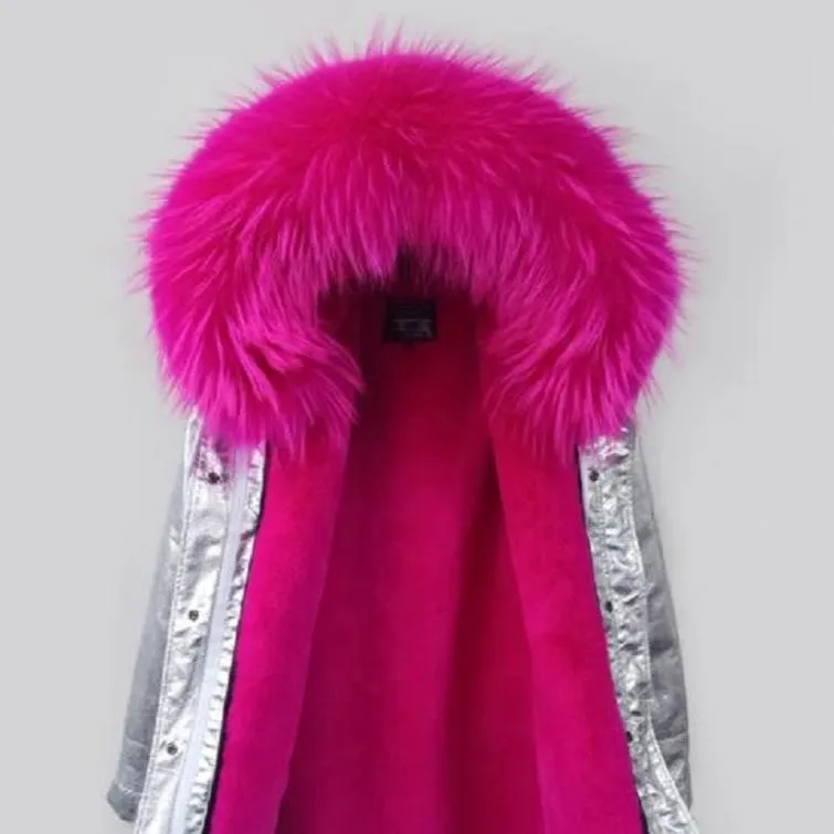 Women's Winter Casual Short Warm Parka With Raccoon Fur