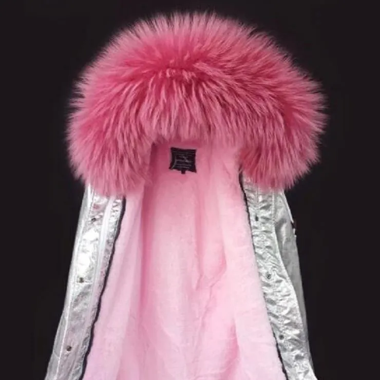 Women's Winter Casual Short Warm Parka With Raccoon Fur
