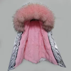 Women's Winter Casual Short Warm Parka With Raccoon Fur
