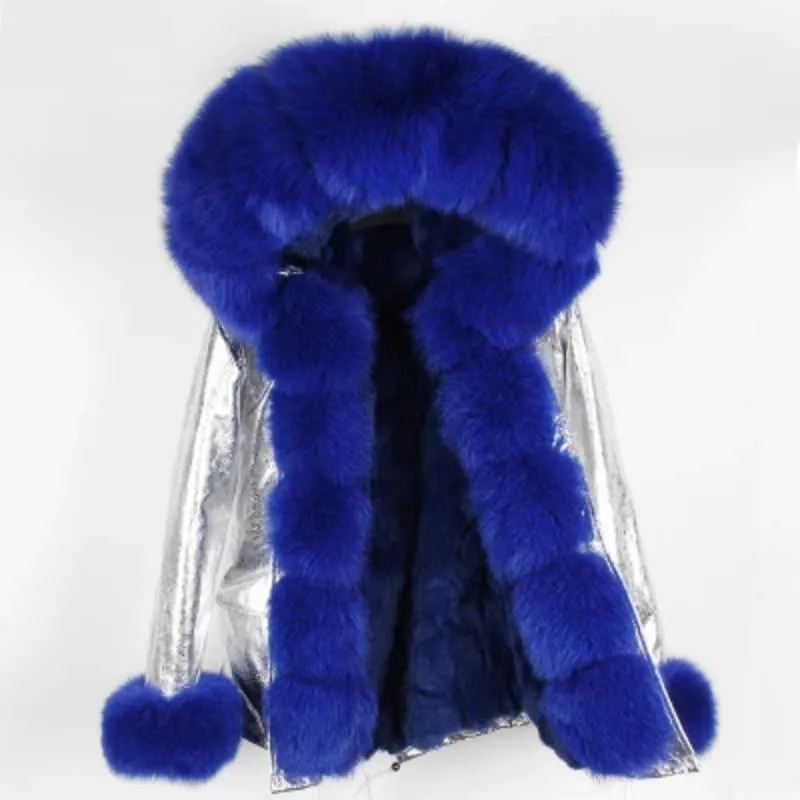 Women's Winter Casual Slim Thick Short Parka With Fox Fur
