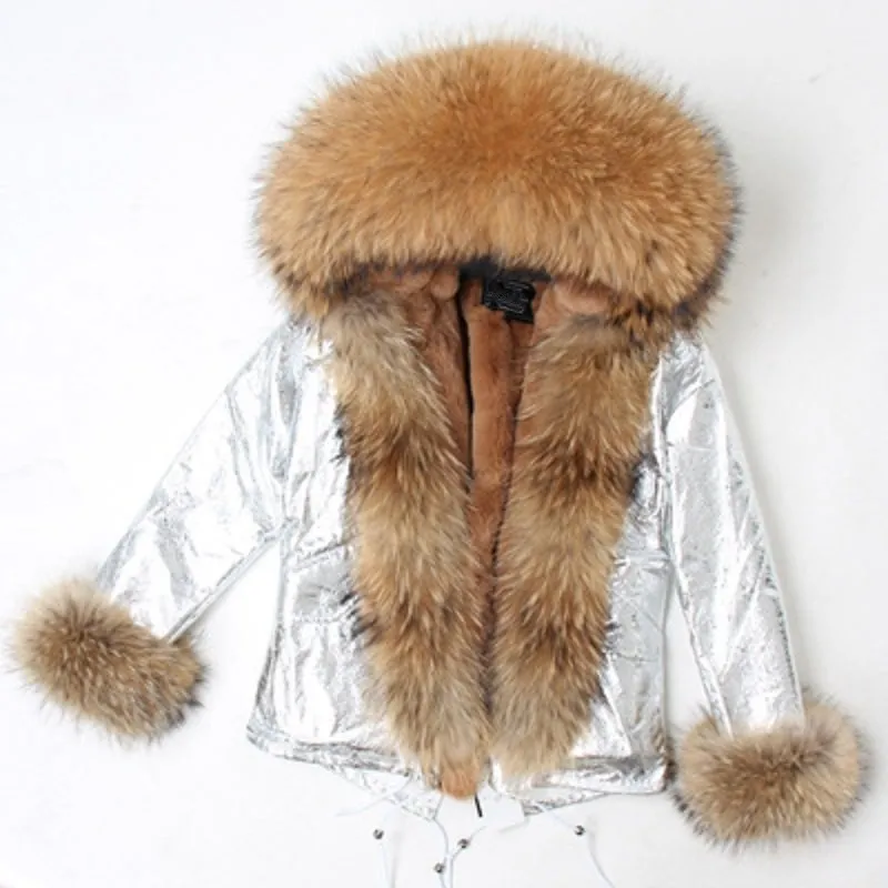 Women's Winter Casual Thick Hooded Parka With Raccoon Fur