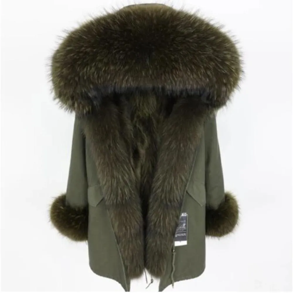 Women's Winter Casual Thick Long Parka With Raccoon Fur