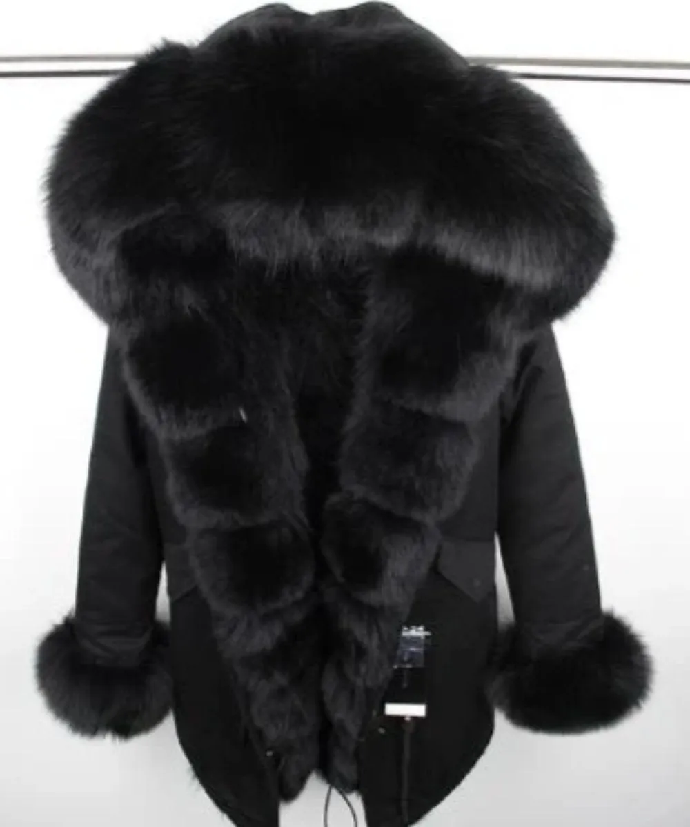 Women's Winter Casual Thick Long Parka With Raccoon Fur