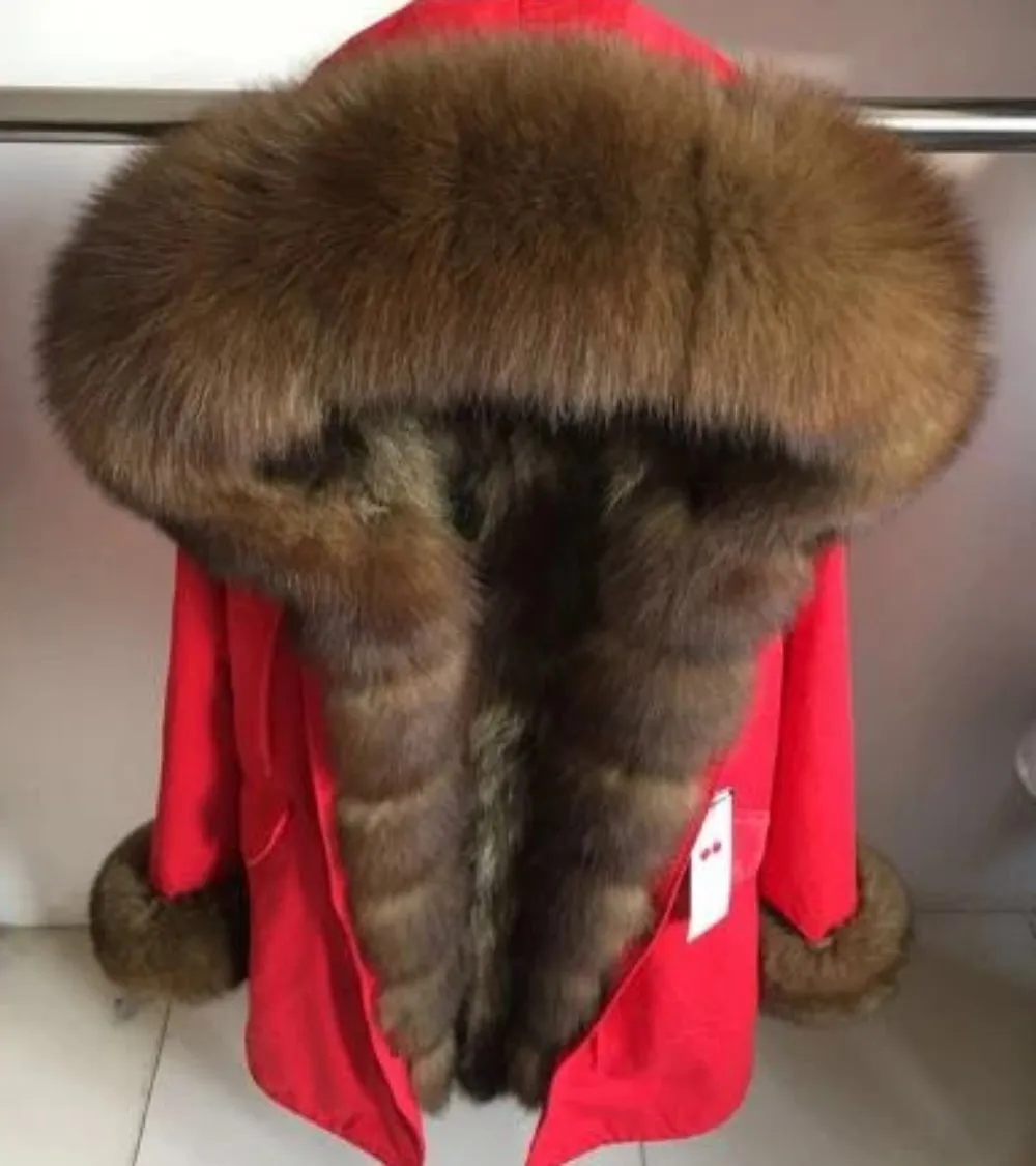 Women's Winter Casual Thick Long Parka With Raccoon Fur