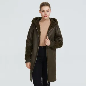 Women's Winter Sheepskin Windproof Slim Parka