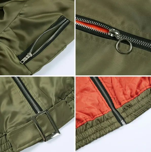Women's Winter Waist Belt Bomber