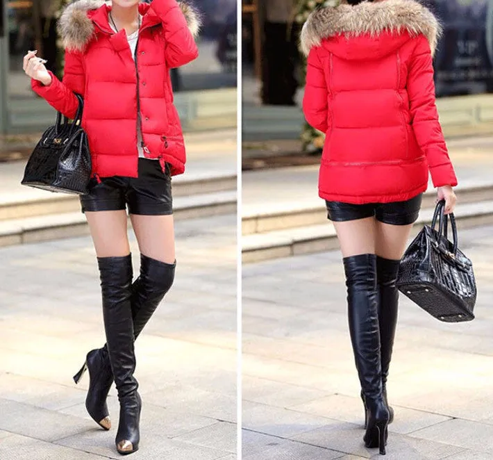Women's Winter Warm Hooded Down Parka