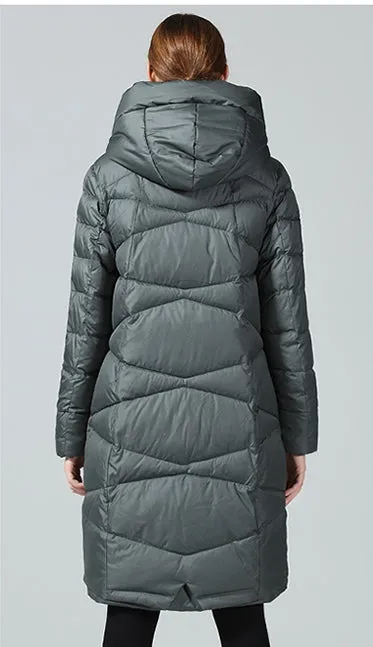 Women's Winter Warm Hooded Long Bio-Down Parka