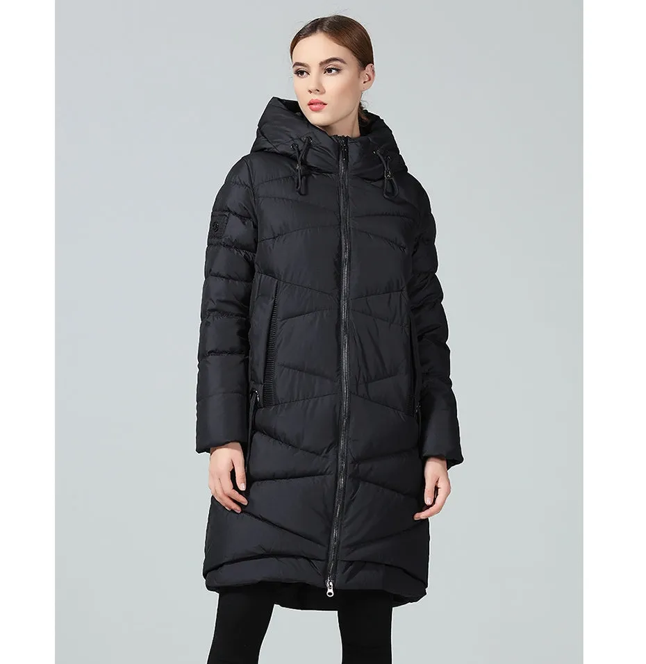 Women's Winter Warm Hooded Long Bio-Down Parka