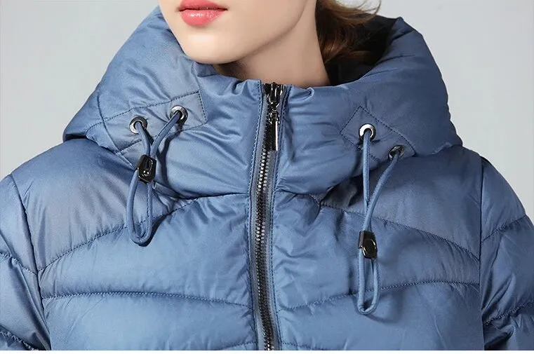 Women's Winter Warm Hooded Long Bio-Down Parka