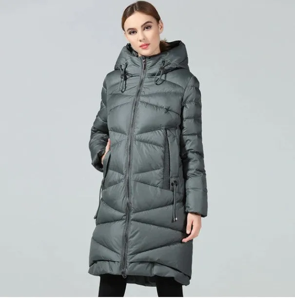 Women's Winter Warm Hooded Long Bio-Down Parka