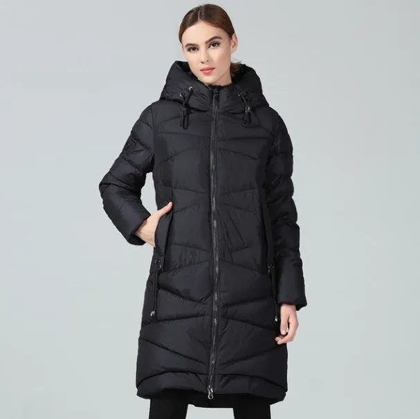Women's Winter Warm Hooded Long Bio-Down Parka