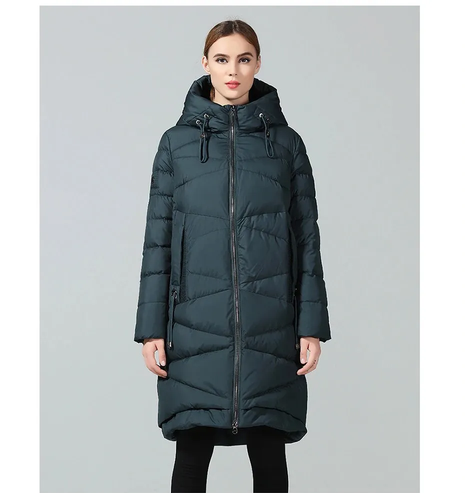 Women's Winter Warm Hooded Long Bio-Down Parka