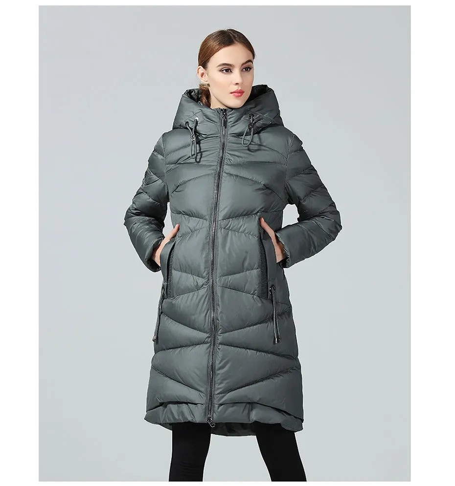 Women's Winter Warm Hooded Long Bio-Down Parka
