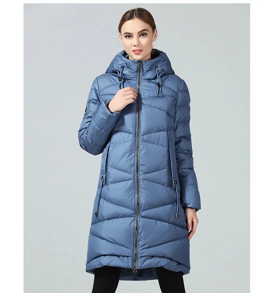 Women's Winter Warm Hooded Long Bio-Down Parka