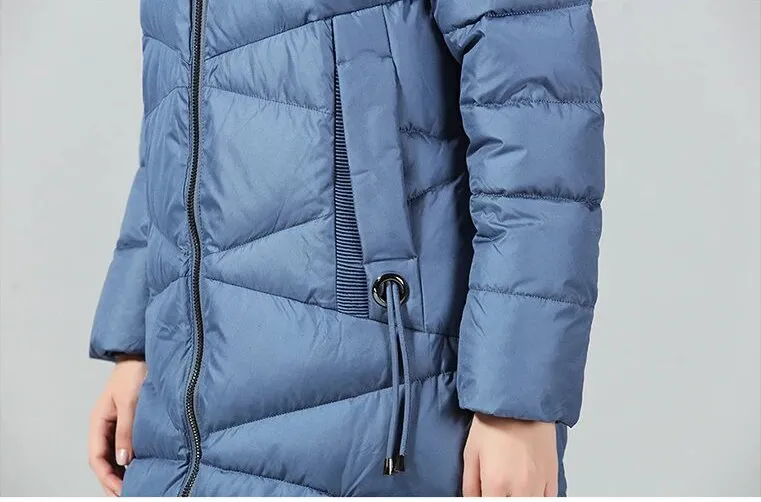 Women's Winter Warm Hooded Long Bio-Down Parka