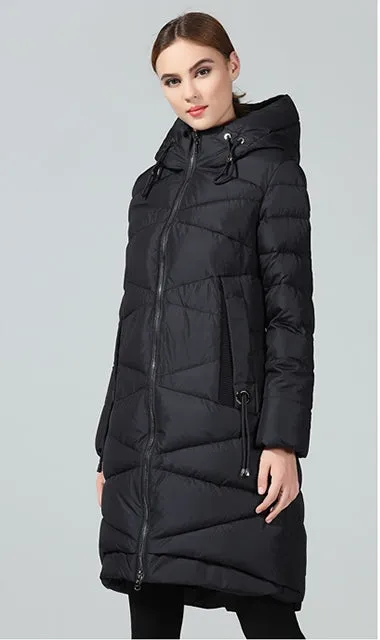 Women's Winter Warm Hooded Long Bio-Down Parka