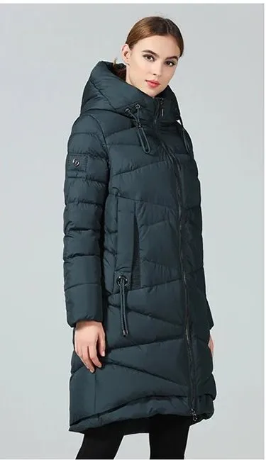 Women's Winter Warm Hooded Long Bio-Down Parka