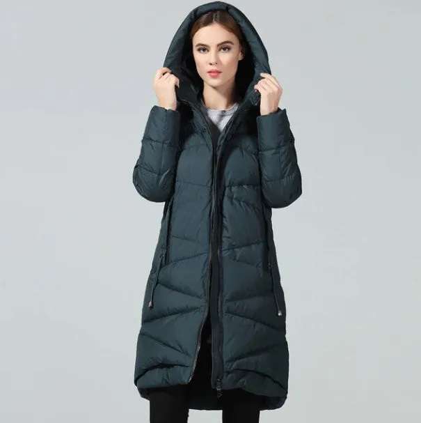 Women's Winter Warm Hooded Long Bio-Down Parka