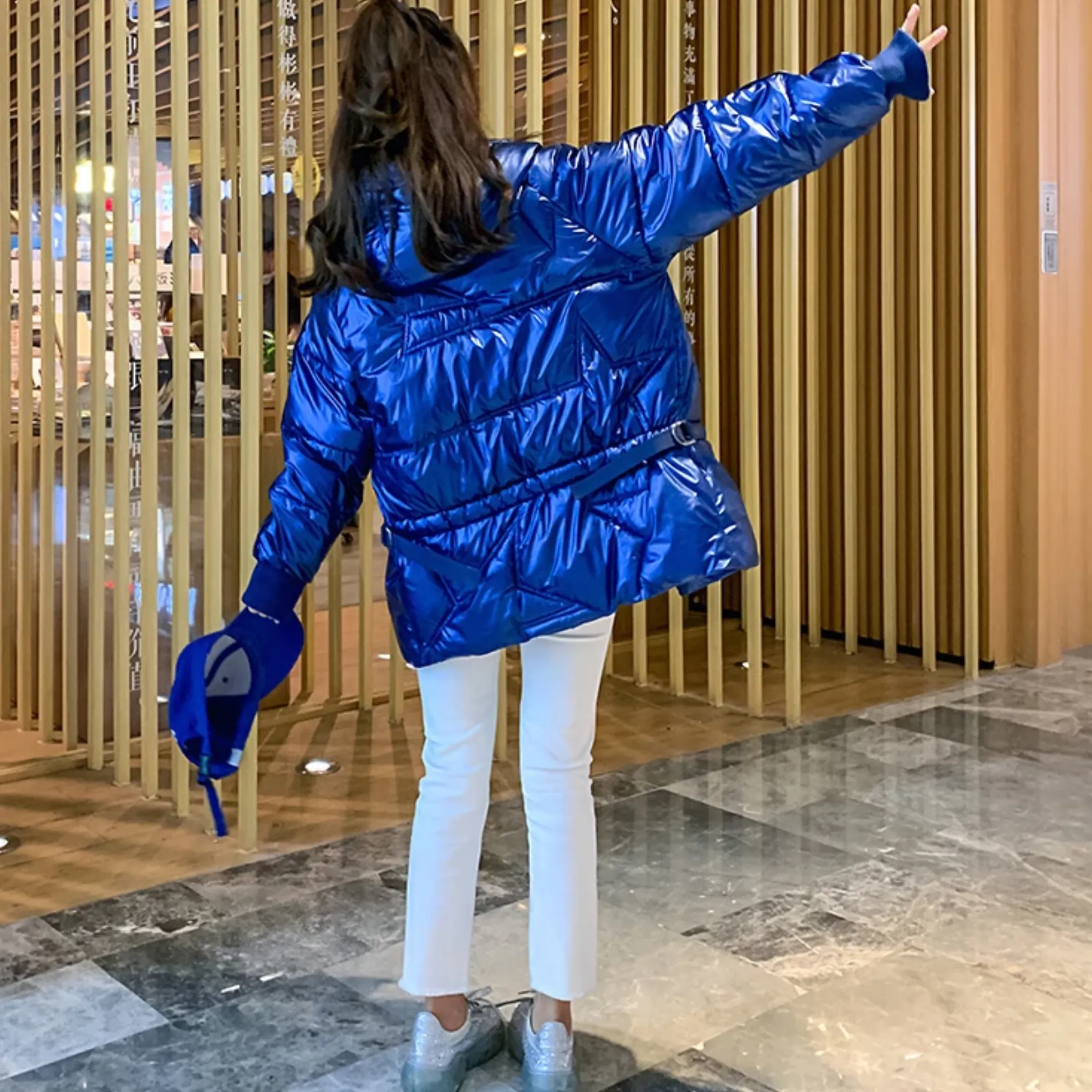 Women's Winter Warm Loose Glossy Long Parka