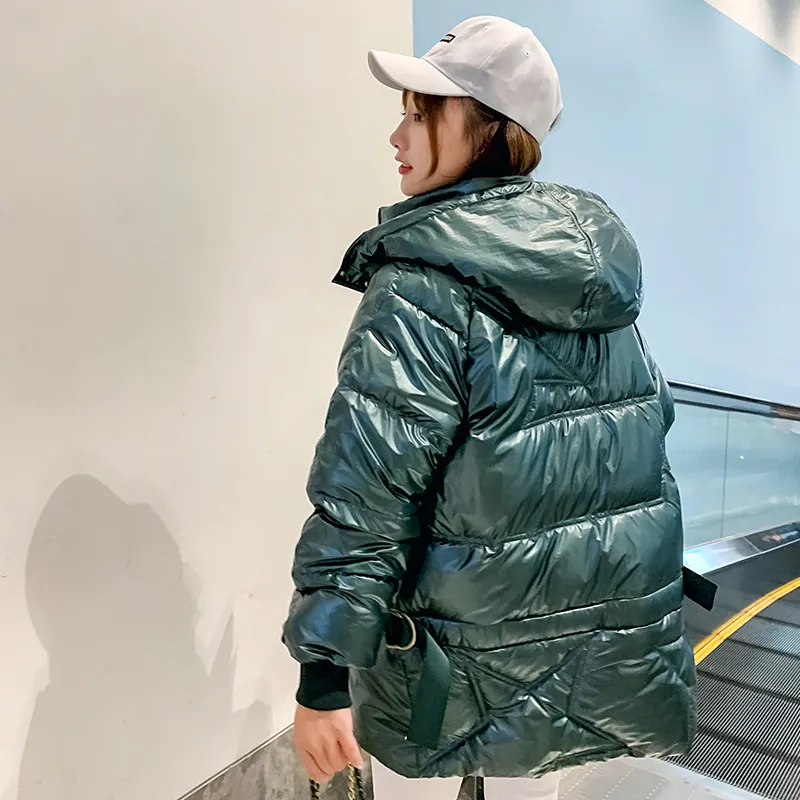 Women's Winter Warm Loose Glossy Long Parka