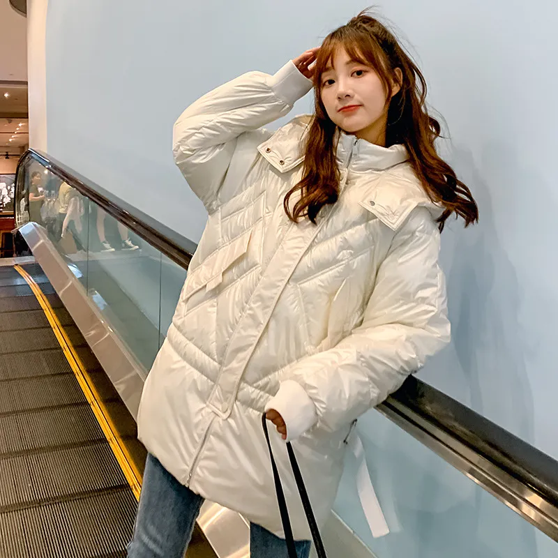 Women's Winter Warm Loose Glossy Long Parka