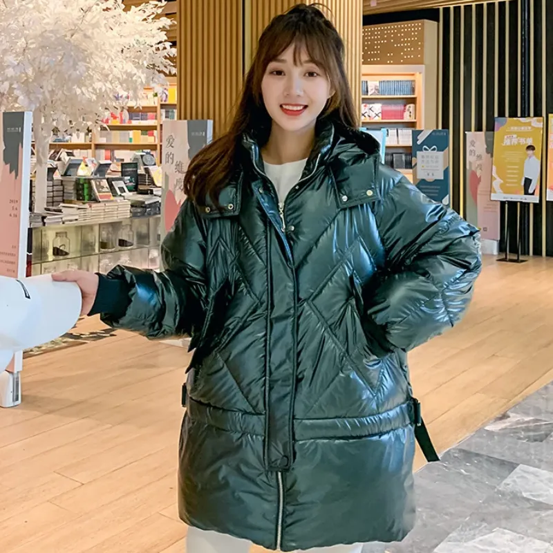 Women's Winter Warm Loose Glossy Long Parka