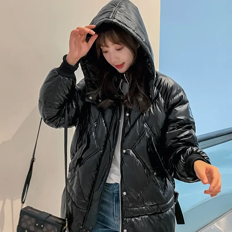 Women's Winter Warm Loose Glossy Long Parka