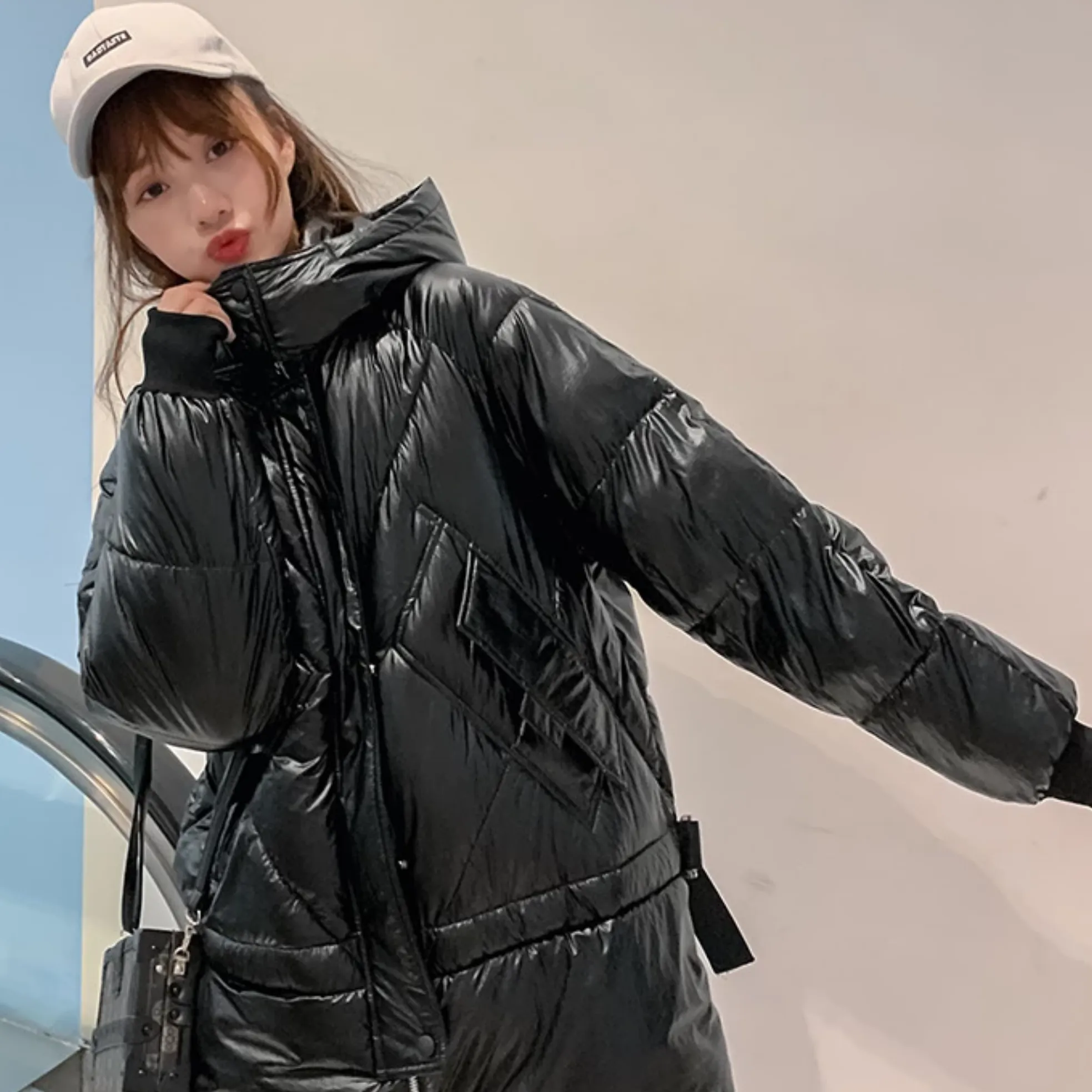 Women's Winter Warm Loose Glossy Long Parka