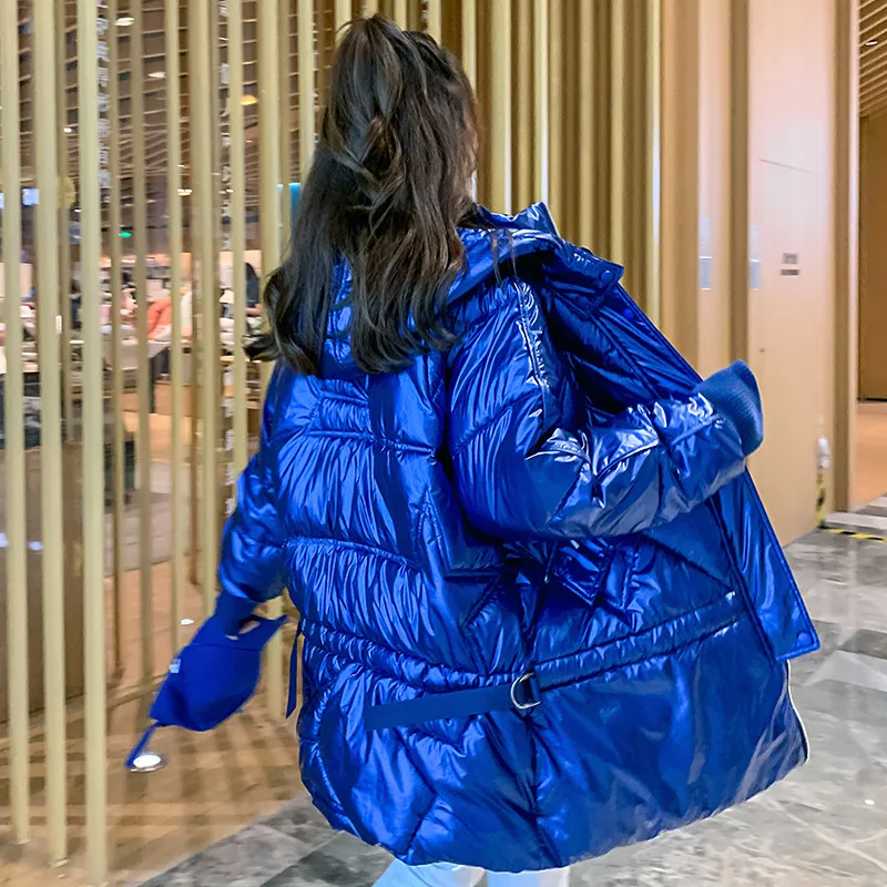Women's Winter Warm Loose Glossy Long Parka
