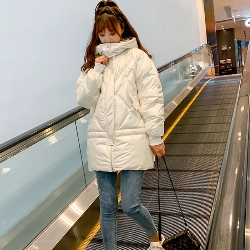 Women's Winter Warm Loose Glossy Long Parka