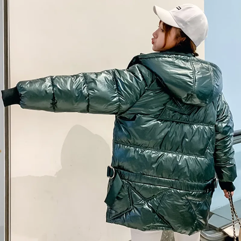 Women's Winter Warm Loose Glossy Long Parka