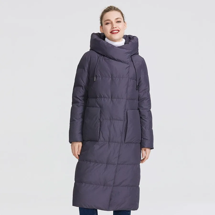 Women's Winter Windproof Hooded Thick Polyester Parka