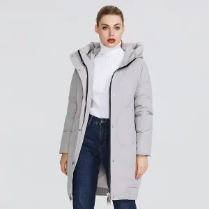 Women's Winter Windproof Polyester Hooded Parka