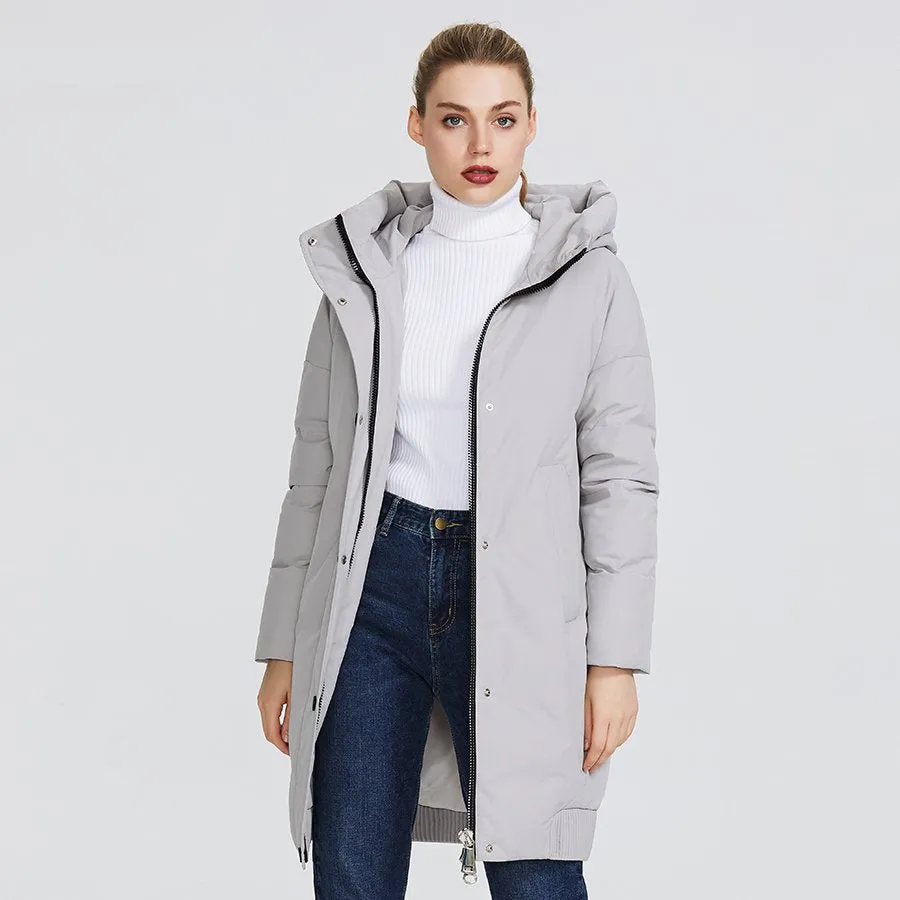 Women's Winter Windproof Polyester Hooded Parka