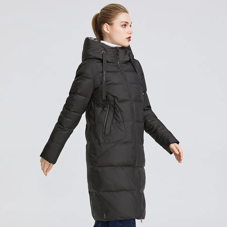 Women's Winter Windproof Thick Parka With Zippers