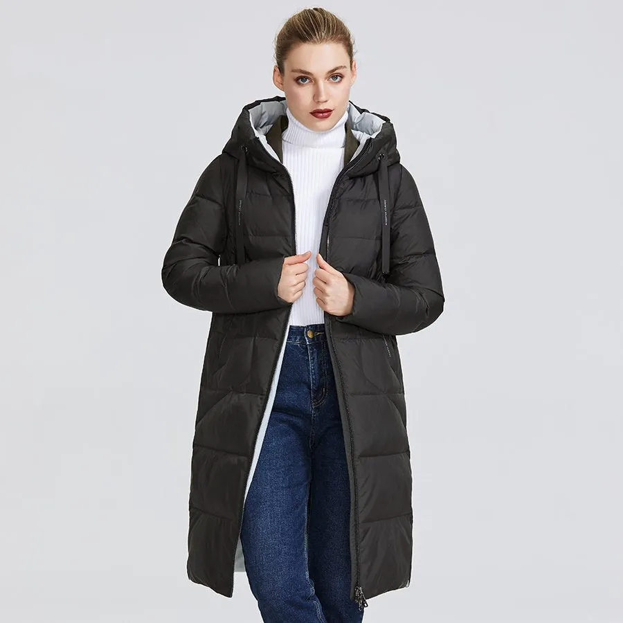 Women's Winter Windproof Thick Parka With Zippers