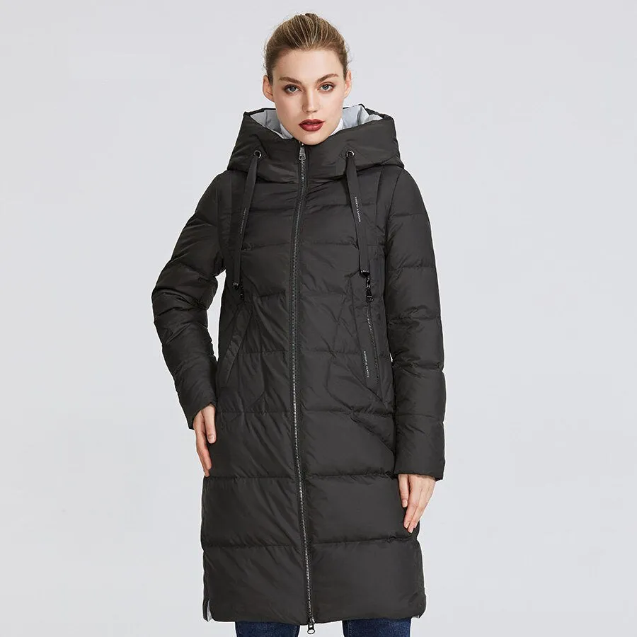 Women's Winter Windproof Thick Parka With Zippers